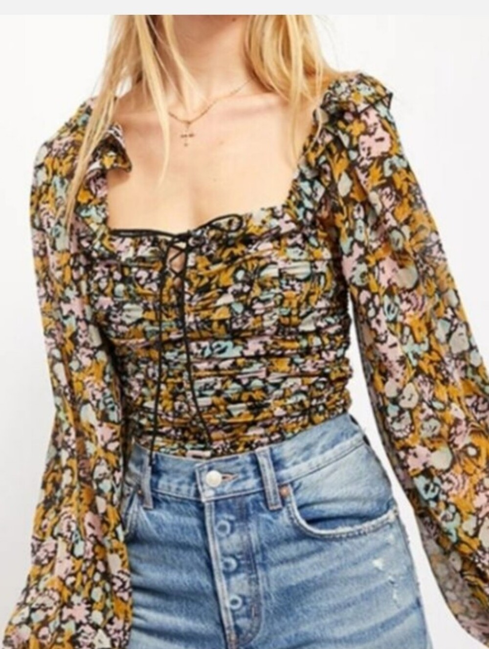 NWOT Mable Print Blouse Free People